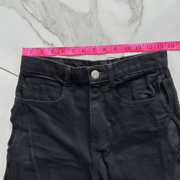 NWT ZARA cut out jeans black size 27 or size 4 festival - Picture 11 of 16